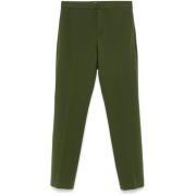 Fabiana Filippi Khaki Stretch Jersey Byxor med Veck Green, Dam