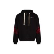 Vision OF Super Svart Zip Hoodie Sweatshirt Black, Herr