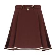 Elisabetta Franchi Bordeaux Crêpe Minikjol med Metall Detalj Red, Dam