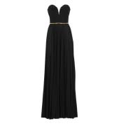 Elisabetta Franchi Svart Lurex Hjärt Halsklänning Black, Dam