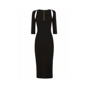 Dolce & Gabbana Svart Midi Klänning med Cut-Outs Black, Dam