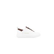 Alexander Smith Vit-Brun Läder Sneakers Wembley Stil White, Herr