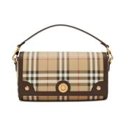 Burberry Multifärgad Foldover Väska med Vintage Check Beige, Dam