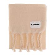 Jil Sander Rosa Ullblandning Fransig Scarf Pink, Dam