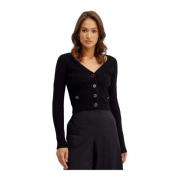 Guess Stilren Stickad Cardigan Tröja Black, Dam