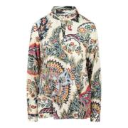 Etro Blommig Foliage Print Skjorta Multicolor, Dam