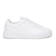 Crime London Vita Lädersneakers med Logomärke White, Herr