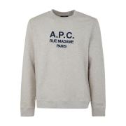 A.p.c. Heathered Ecru Sweat Rufus Gray, Herr