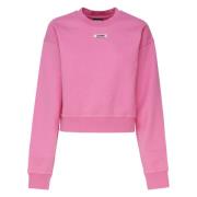 Jacquemus Rosa Logo Sweatshirt Crop Fit Pink, Dam