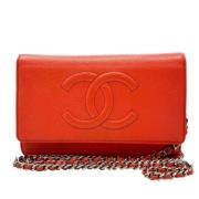 Chanel Vintage Pre-owned Laeder chanel-vskor Orange, Dam