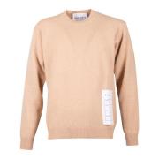 Amaránto Hasselnöt Beige Crewneck Ull Kashmir Tröja Brown, Herr