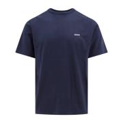 Autry Bomull T-shirt med Frontal Logo Patch Blue, Herr