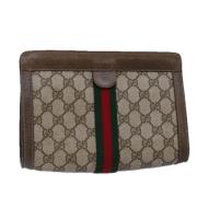 Gucci Vintage Pre-owned Canvas kuvertvskor Beige, Dam