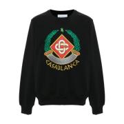 Casablanca Broderad Crew Neck Sweater Black, Herr