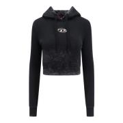 Diesel Bomullsweatshirt med Oval-D-logotyp Black, Dam