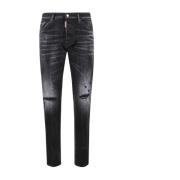 Dsquared2 Klassiska Denim Jeans med Fem Fickor Black, Herr