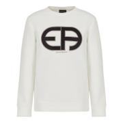 Emporio Armani Sweatshirt i dubbelstickning med upphöjd R-EAcreate-log...