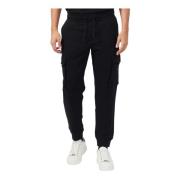 Guess Svarta joggingbyxor med sidofickor Black, Herr