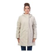 K-Way Beige Slim-Fit Halvlång Jacka Beige, Dam