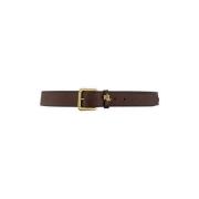 Ralph Lauren Mörkbruna Logobälten Brown, Dam