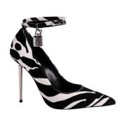 Tom Ford Animalier Print Velvet Heels Black, Dam