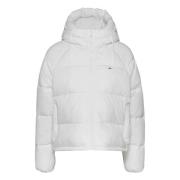 Tommy Hilfiger Vit Pufferjacka med huva White, Dam