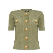 Balmain Kortärmad Kofta Green, Dam