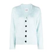 Jil Sander Elegant Beige Cardigan för Kvinnor Blue, Dam