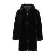 Moose Knuckles Faux Fur Huva Jacka Black, Dam