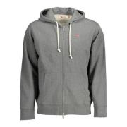 Levi's Grå hoodie med dragkedja och logotyp Gray, Herr