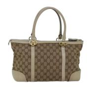 Gucci Vintage Pre-owned Canvas totevskor Beige, Dam