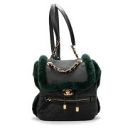 Chanel Vintage Pre-owned Laeder axelremsvskor Green, Dam