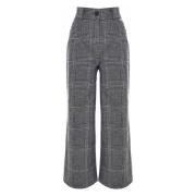 Kocca Flared Checked Trousers Gray, Dam