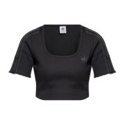 Adidas Originals Kort topp med logotyp Black, Dam