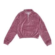 Obey Chenille High Neck Sweatshirt Lila Purple, Dam