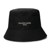 Philippe Model Nylon Läder Bucket Hat Tiffany Gul Black, Herr