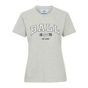 Ball Dam T-shirt med snygg tryck Gray, Dam