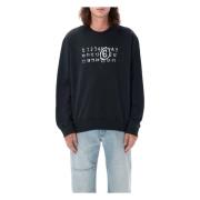 MM6 Maison Margiela Svart Stickat Nummer Sweatshirt Aw24 Black, Herr