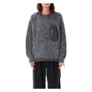 And Wander Grå Stickad Tröja Sweater Aw24 Gray, Herr