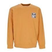 Obey Lätt Crewneck Sweatshirt Eyes Icon 2 Beige, Herr