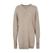 MM6 Maison Margiela Miniklänning med V-ringning Beige, Dam