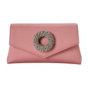 Hibourama Elegant Juvel Clutch i Ljusrosa Pink, Dam