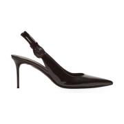 Balmain Alma lackläder slingbacks Black, Dam