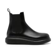 Alexander McQueen Svarta Hybrid Chelsea Boots Läder Black, Herr