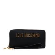 Love Moschino Svart Plånbok med Metalllogotyp Black, Dam