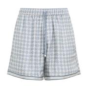 Amiri Lyxiga Blå Silke Twill Shorts Blue, Herr