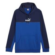 Puma ESS Block x Tape Hoodie Blue, Herr