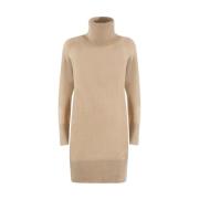 YES ZEE Sweetheart lurex stickad klänning Beige, Dam