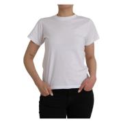 Balenciaga Vit Bomull T-shirt med Rund Hals och Korta ärmar White, Dam