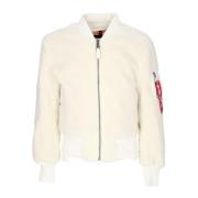 Alpha Industries Off White Teddy Sherpa Jacka White, Herr